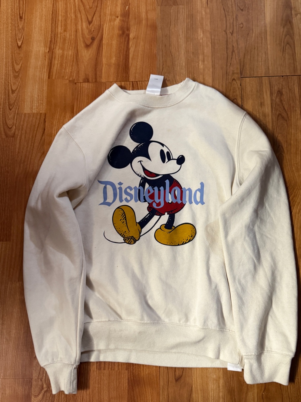 Disney Cream Crewneck Sweatshirt with Mickey Graphic